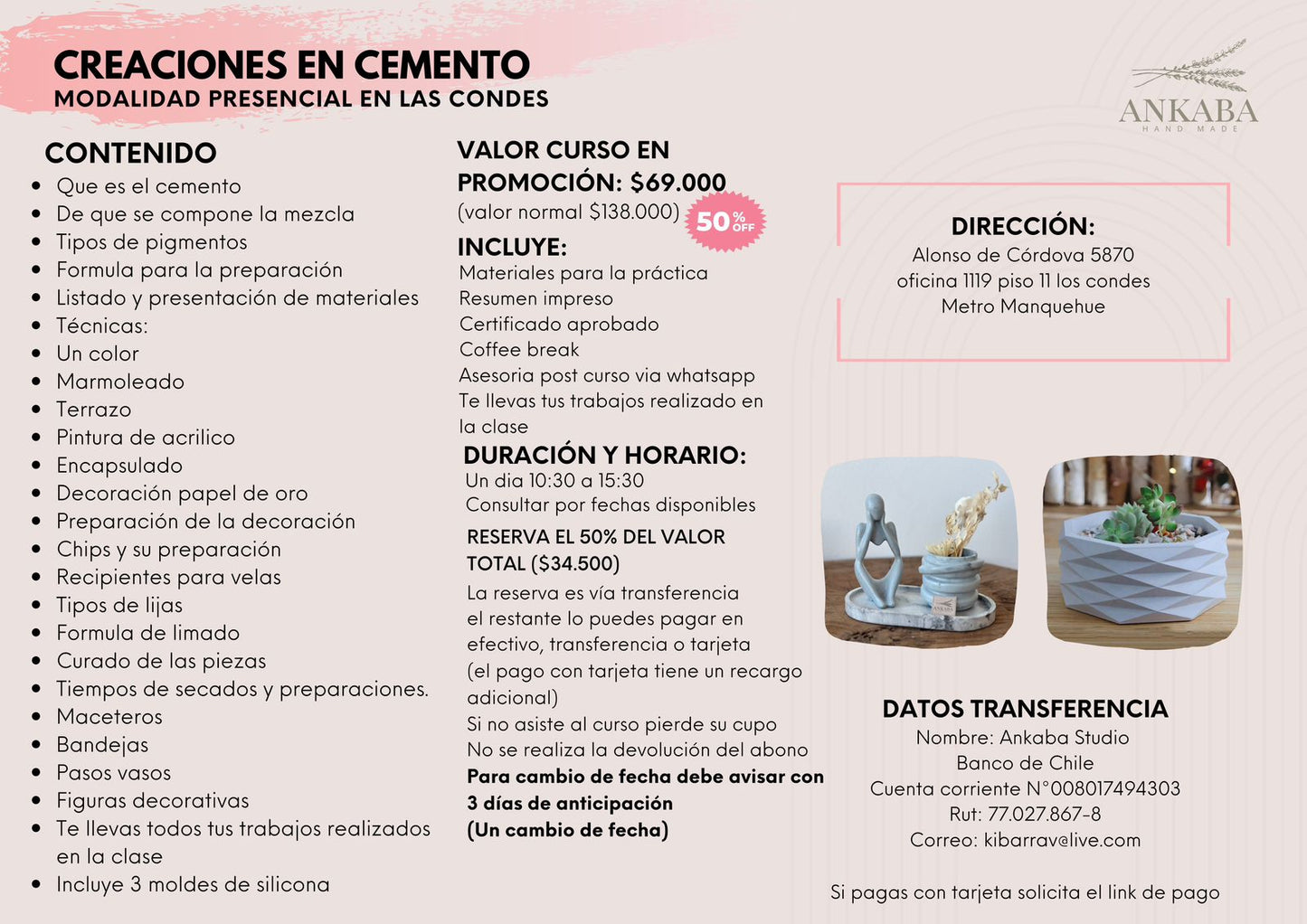 Curso De Creaciones En Cemento Blanco
